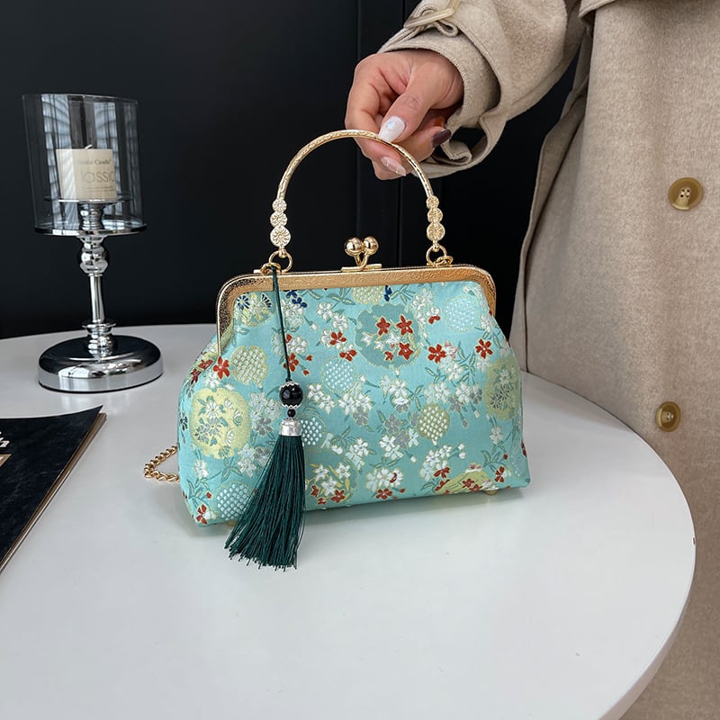 Večernja torbica s ručkom, preko ramena i crossbody stilom, inspirirana cheongsamom, ženska darovna torbica