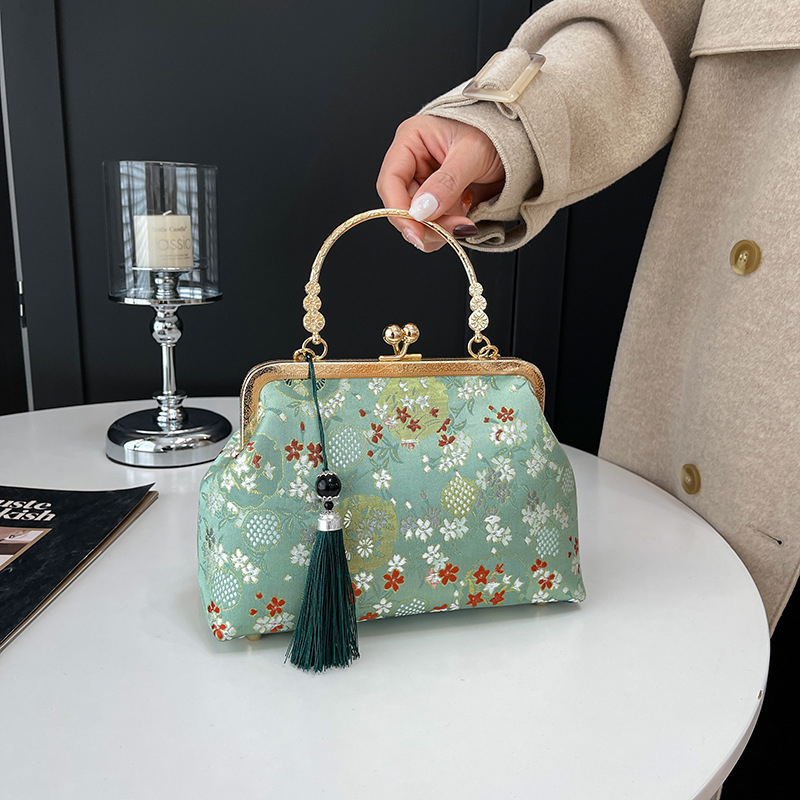 Večernja torbica s ručkom, preko ramena i crossbody stilom, inspirirana cheongsamom, ženska darovna torbica