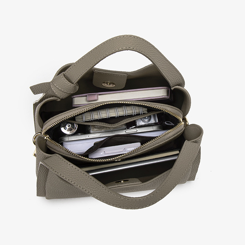 Ženska bucket torba, kompaktna, 2025 novi model, urbani minimalistički stil, PU koža