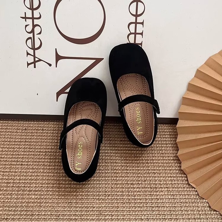 Crvene dječje Mary Jane cipele za djevojčice — suede dojam, mekana potplata, Velcro kopča, prozračne, za proljeće i jesen