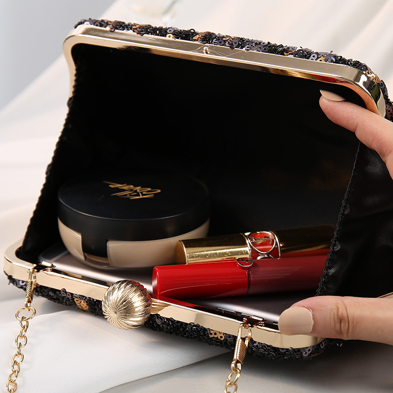 Retro ženska večernja clutch torba s vezom i sjajnim ukrasima, leopard uzorak, model 2024