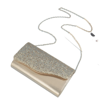 Ženska večernja torbica s lancem – blještav party clutch