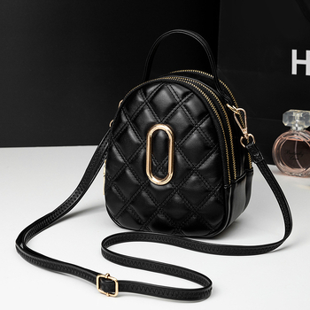 2026 novi model: crossbody mala okrugla torbica, korejskog stila, s rombo šavom, tri odjeljka za telefon