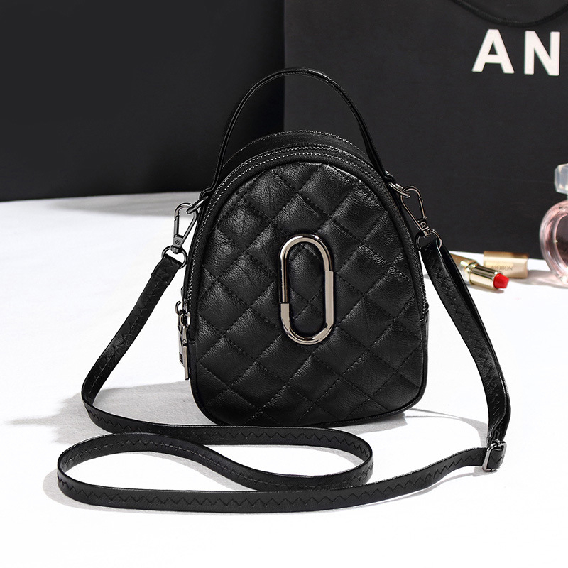 2026 novi model: crossbody mala okrugla torbica, korejskog stila, s rombo šavom, tri odjeljka za telefon