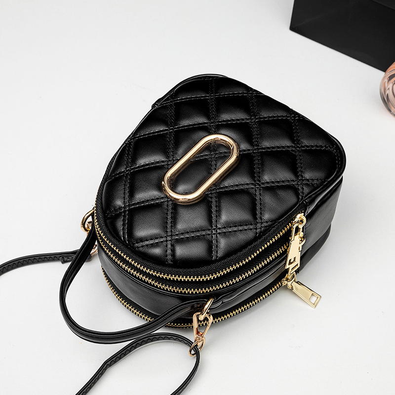 2026 novi model: crossbody mala okrugla torbica, korejskog stila, s rombo šavom, tri odjeljka za telefon