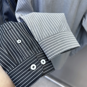 Muška košulja s prugom, slim fit, poslovno casual stil