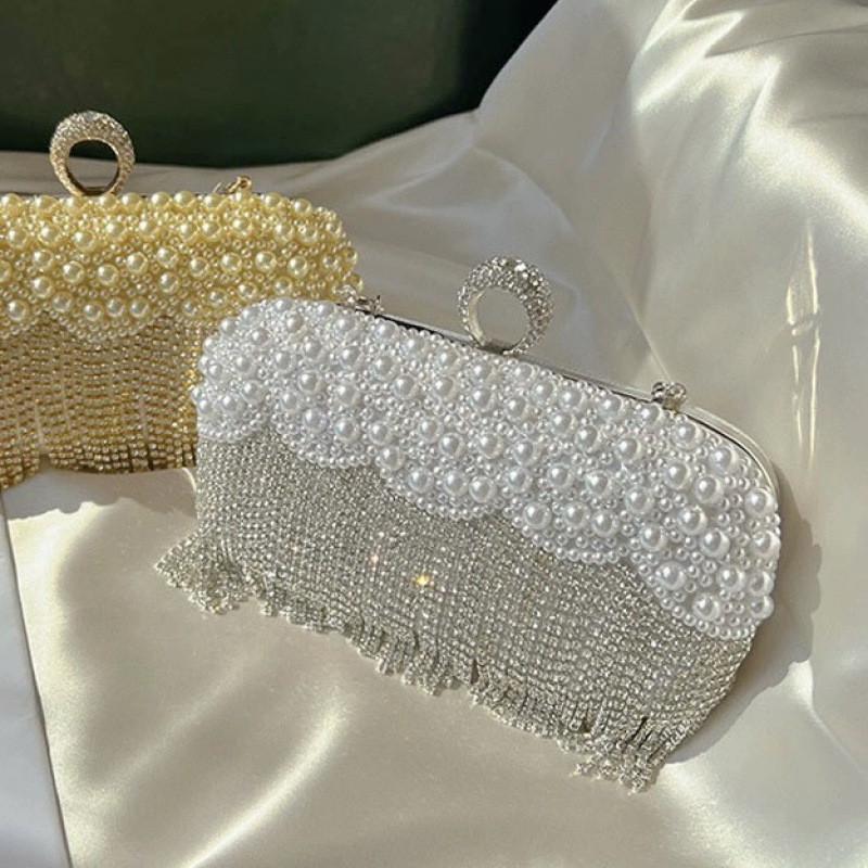 Kristalna klutch torba s resicom, mala večernja torba za zabave i večeru, uz remen preko ramena ili crossbody