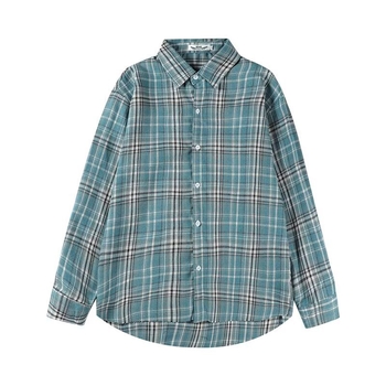 Muška košulja s dugim rukavima, jesensko-zimski vintage karirani uzorak, retro američki casual stil, širok kroj.