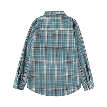 Muška košulja s dugim rukavima, jesensko-zimski vintage karirani uzorak, retro američki casual stil, širok kroj.
