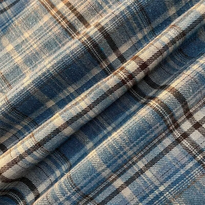 Мъжка риза с каре oversize — небрежен ретро стил, дълъг ръкав, улична кройка