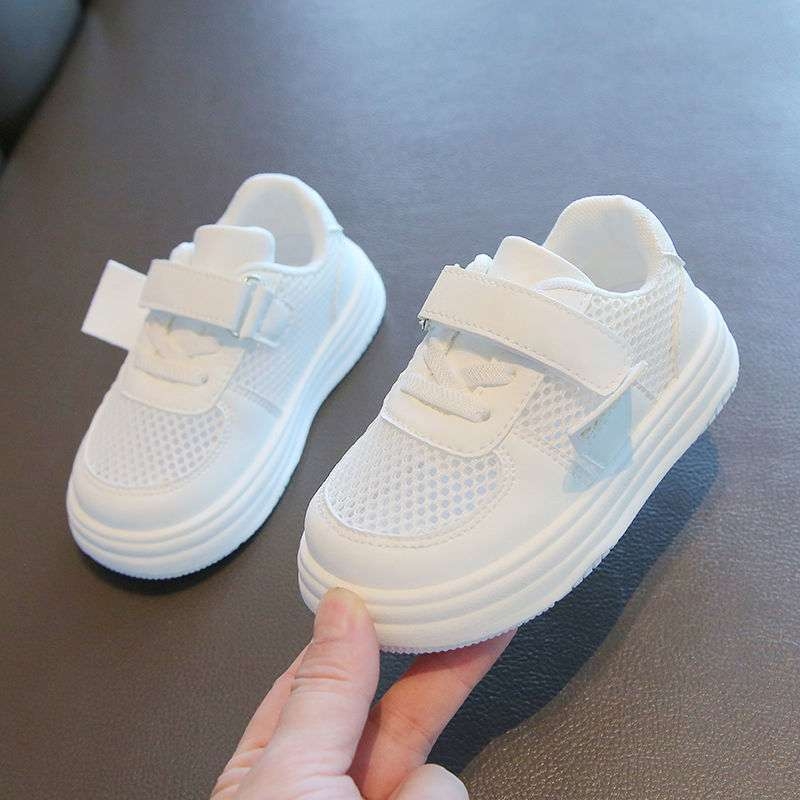 Dječje bijele tenisice s mrežastim gornjim dijelom i mekim potplatom, proljeće-ljeto, unisex