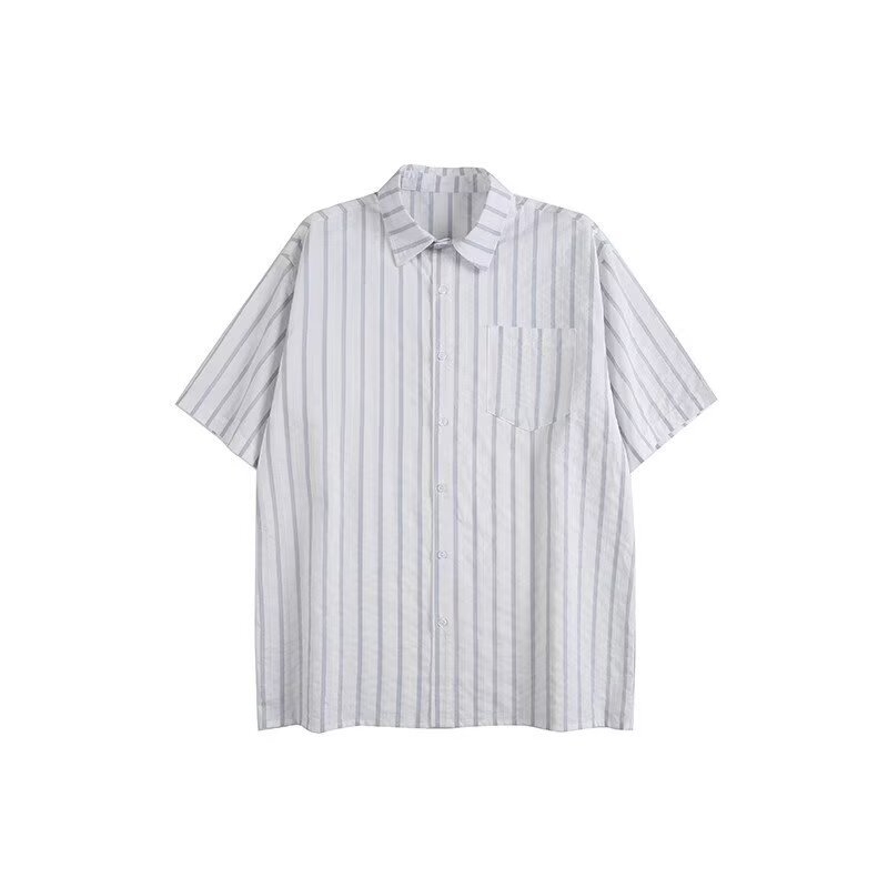 Muška košulja s prugama, kratkih rukava, japanski retro stil, ležeran ljetni izgled