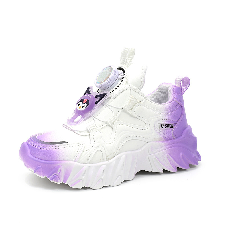 Dječje cipele u stilu dad shoes za jesen, mekani potplat, lagane, gornjište od umjetne kože, sladak crtani stil, gradijentne boje
