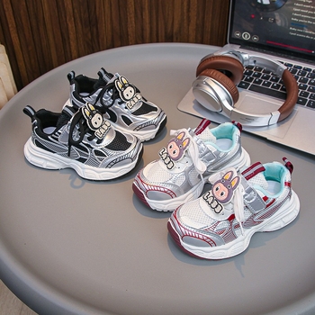 2026 есенен модел в корейски стил, леки обувки dad shoes за деца, Loubabu, карикатурен принт, двойна мрежа, дишащи