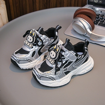 2026 есенен модел в корейски стил, леки обувки dad shoes за деца, Loubabu, карикатурен принт, двойна мрежа, дишащи