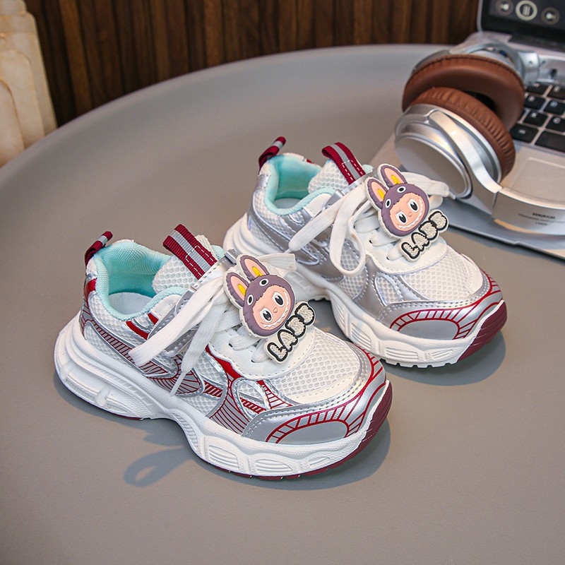 2026 есенен модел в корейски стил, леки обувки dad shoes за деца, Loubabu, карикатурен принт, двойна мрежа, дишащи