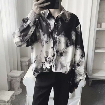 Hong Xinjie muška košulja s dugim rukavima, korejskog stila floralni print