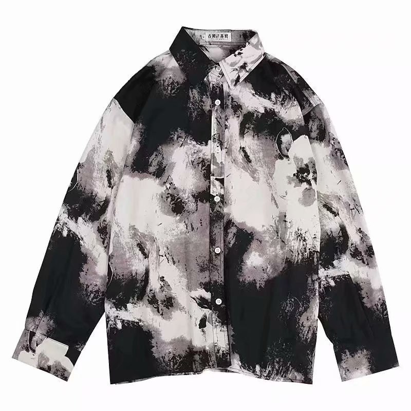 Hong Xinjie muška košulja s dugim rukavima, korejskog stila floralni print