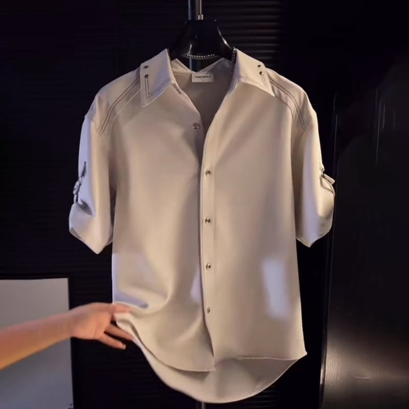 2025 nova muška košulja kratkih rukava u jednoj boji, lagana ljetna elegancija