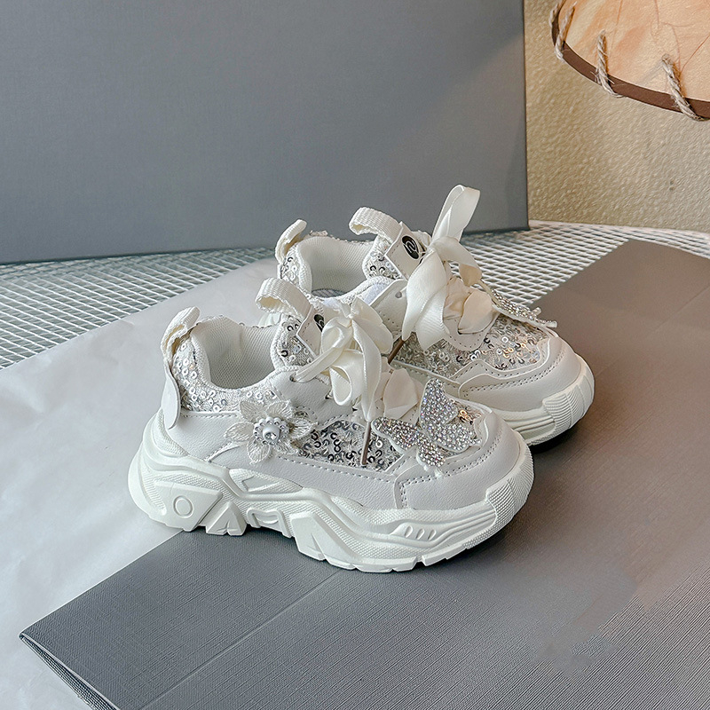 Proljeće 2025 tenisice za djevojčice - nesklizne mekane potplatu, kristalni leptir ukras, slatke cipele princeze