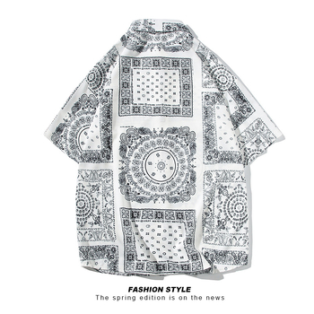 Ljetna košulja s floralnim printom, kratkih rukava, unisex, etno casual stil