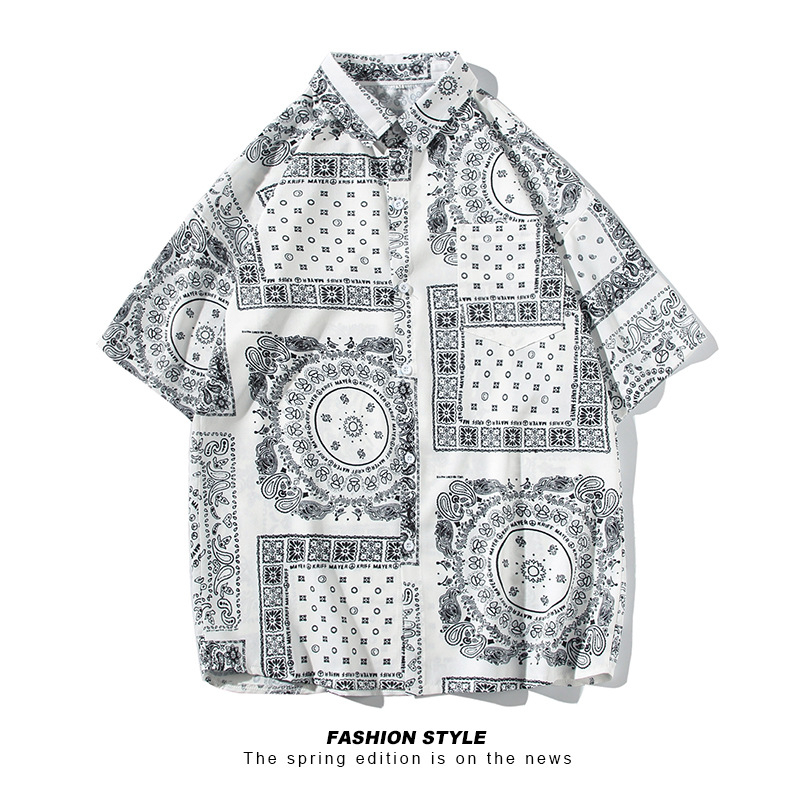 Ljetna košulja s floralnim printom, kratkih rukava, unisex, etno casual stil