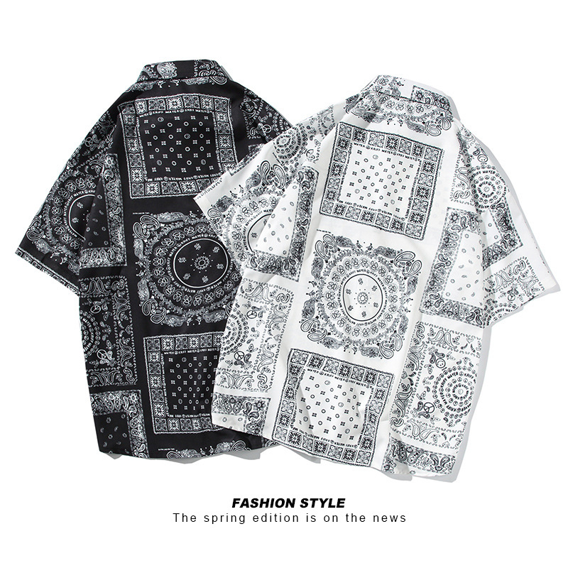 Ljetna košulja s floralnim printom, kratkih rukava, unisex, etno casual stil