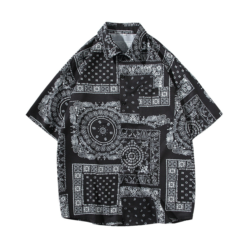 Ljetna košulja s floralnim printom, kratkih rukava, unisex, etno casual stil