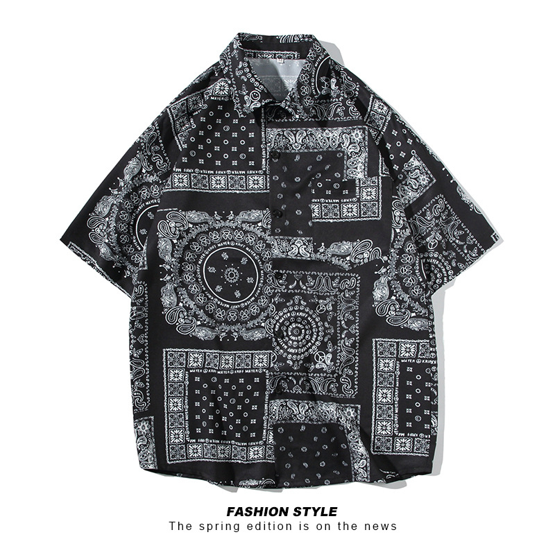 Ljetna košulja s floralnim printom, kratkih rukava, unisex, etno casual stil