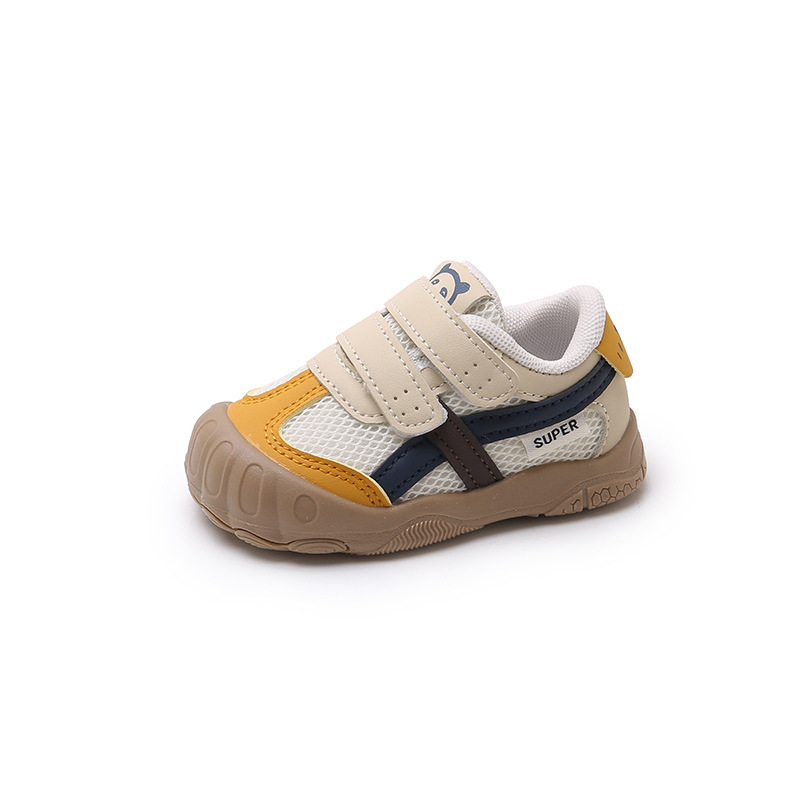 Hodajuće cipele za bebe, mekana potplat, unisex, proljetni model 2026, zatvarač na Velcro, PU umjetna koža, crtani uzorak, niski vrh, korejski stil