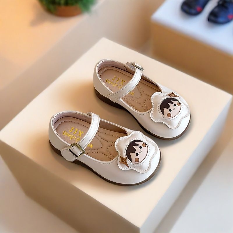 Dječji kožni loaferi u korejskom stilu, unisex, mekana potplata, niski gornji dio, Velcro zatvarač, za djecu 4–6 godina