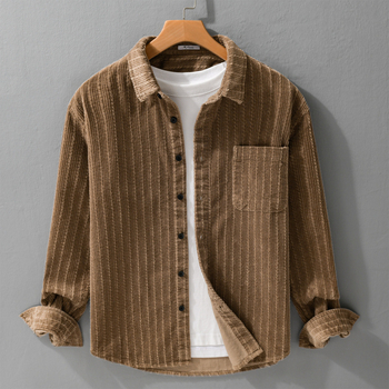 Muška košulja od corduroy pamuka, jesen-zima, slobodan kroj, casual stil, model 9955
