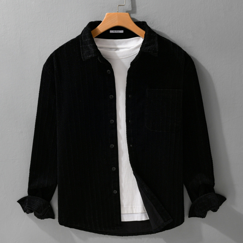 Muška košulja od corduroy pamuka, jesen-zima, slobodan kroj, casual stil, model 9955