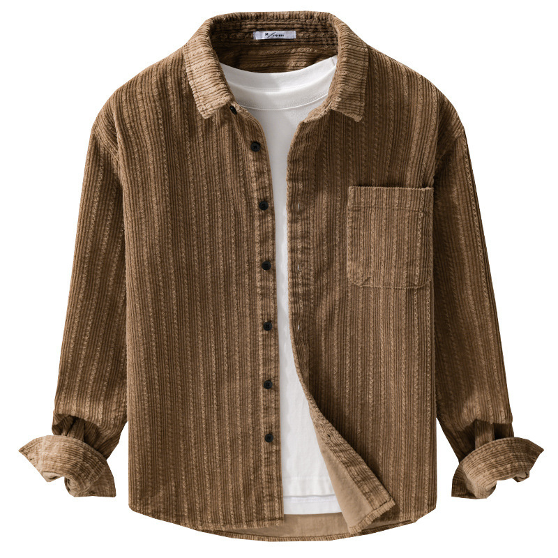 Muška košulja od corduroy pamuka, jesen-zima, slobodan kroj, casual stil, model 9955