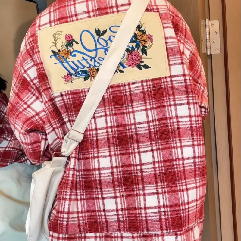 Američki ulični stil, blok boja s retro karom — košulja s dugim rukavima za jesen, opuštenog kroja, unisex