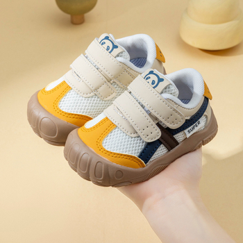 Cipele za prve korake za bebe i malu djecu, mrežasti gornji dio, umjetna koža, mekani đon, Velcro kopča, unutarnja upotreba, uzrast 12–36 mjeseci, proljeće 2026