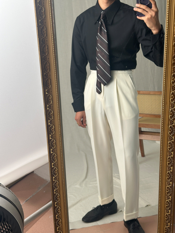 Ruishen Clothing muška košulja s dugim rukavima, za četiri sezone, talijanski carski ovratnik, skrivene kopče, bez glađenja, poslovno casual, Bond rukav