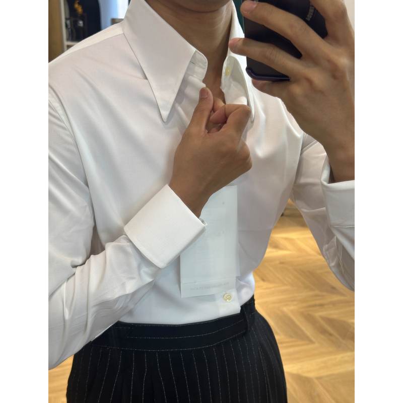 Ruishen Clothing muška košulja s dugim rukavima, za četiri sezone, talijanski carski ovratnik, skrivene kopče, bez glađenja, poslovno casual, Bond rukav