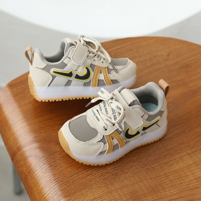 Svjetleće kožne dječje tenisice za djecu od 1 do 6 godina, gornji dio od mikrovlaknaste kože, vodootporne i protuklizne, Forrest Gump stil, zatvarač na Velcro, prozračne, proljeće–jesen