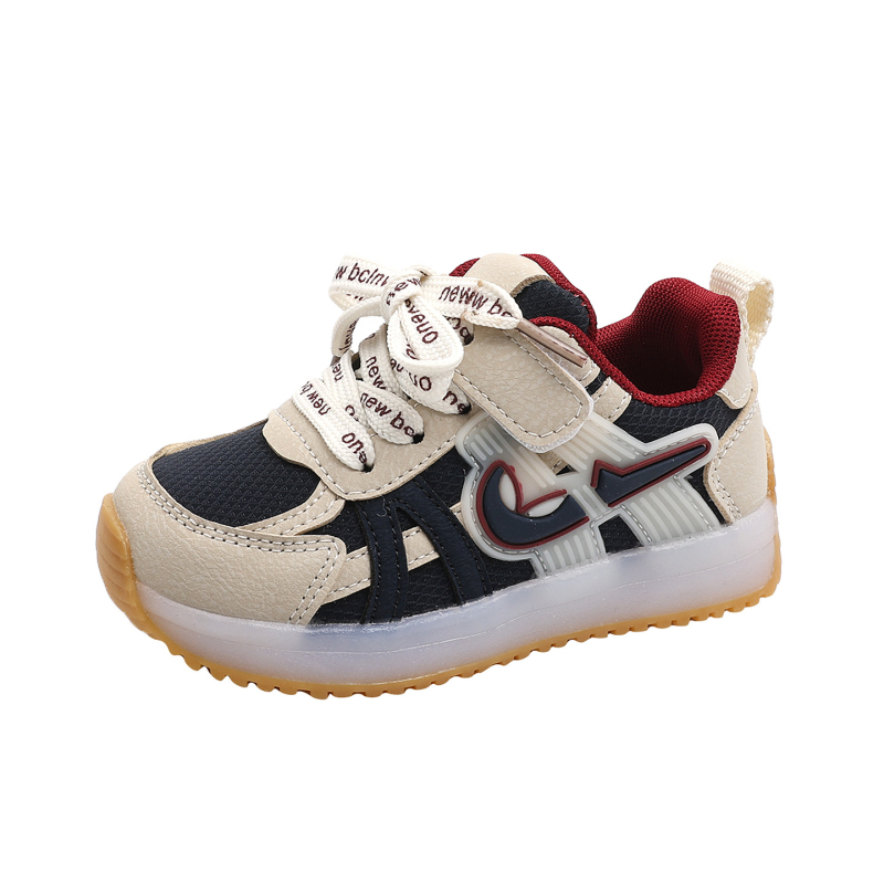 Svjetleće kožne dječje tenisice za djecu od 1 do 6 godina, gornji dio od mikrovlaknaste kože, vodootporne i protuklizne, Forrest Gump stil, zatvarač na Velcro, prozračne, proljeće–jesen