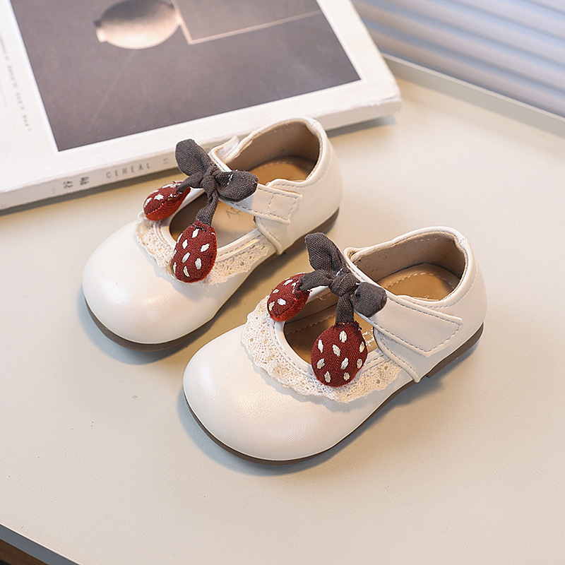 Фанкхао Обувки за момичета с панделка – стилни принцесови обувки, PU кожа, закопчаване с лепенка, обувки за ходене
