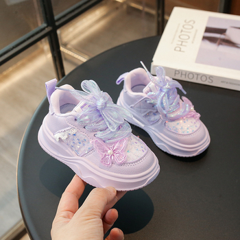 Dječje trendi tenisice s šljokicama i mašnicom – jesen 2025, casual dječje sportske tenisice