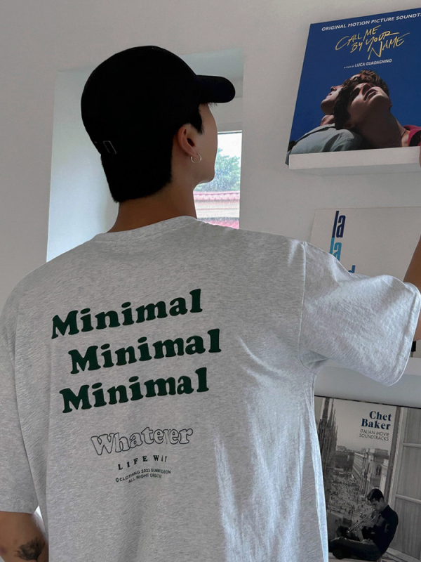 MYQ Pi Shuai muška pamučna T-shirt s kratkim rukavima, opuštena silueta, korejski stil, natpis slovima, okrugli izrez