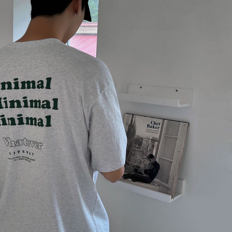 MYQ Pi Shuai muška pamučna T-shirt s kratkim rukavima, opuštena silueta, korejski stil, natpis slovima, okrugli izrez