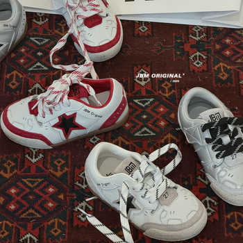 JBM dječje modne sportske tenisice s Velcro kopčanjem - unisex, sa zvjezdanim uzorkom, korejski stil s završnim bojom ispranim završetkom, gumeni potplat