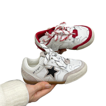 JBM dječje modne sportske tenisice s Velcro kopčanjem - unisex, sa zvjezdanim uzorkom, korejski stil s završnim bojom ispranim završetkom, gumeni potplat