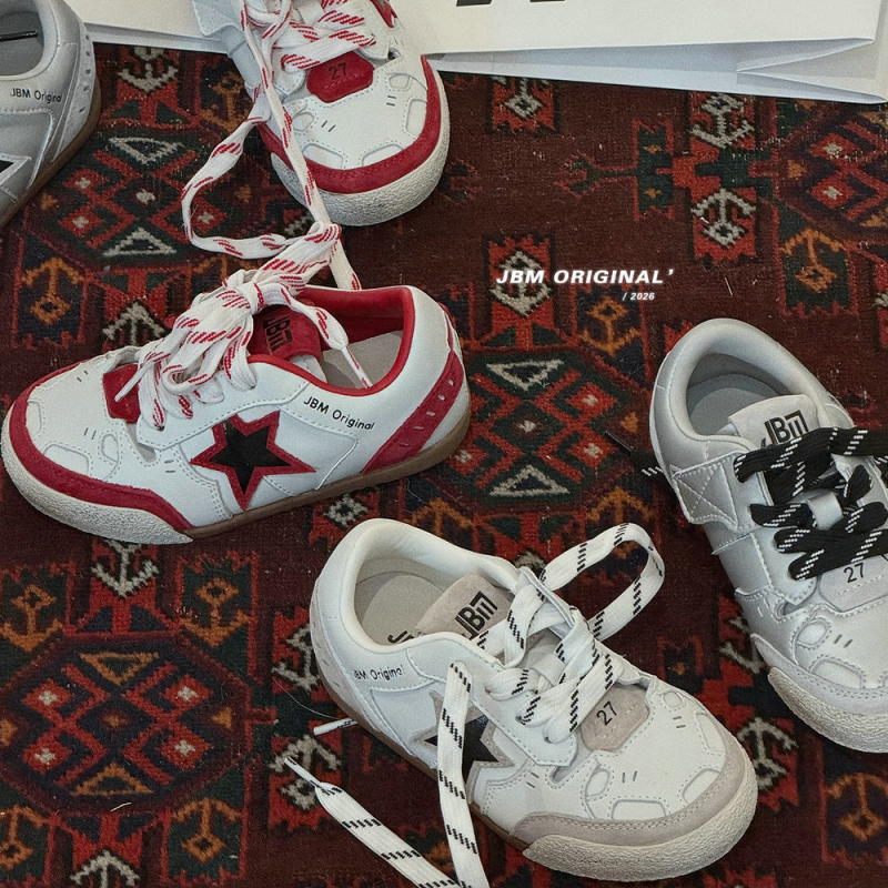 JBM dječje modne sportske tenisice s Velcro kopčanjem - unisex, sa zvjezdanim uzorkom, korejski stil s završnim bojom ispranim završetkom, gumeni potplat