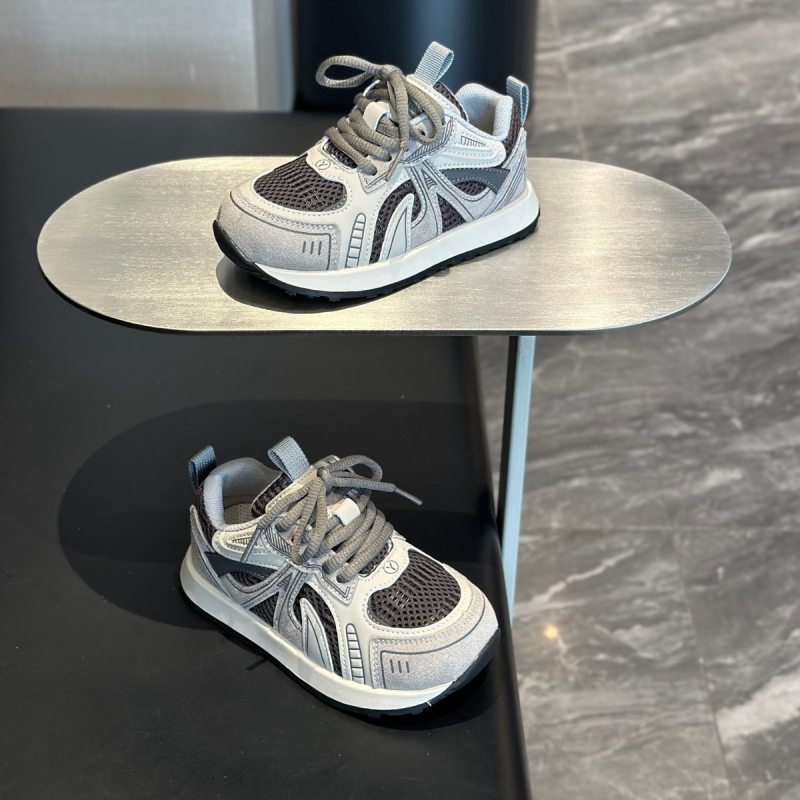 Детски обувки Dad Shoes за есен 2025, унисекс, спортни обувки за бягане и ходене, леки и дишащи, закопчаване с лепенка, едноцветен дизайн, горен материал: супер влакно, подметка EVA
