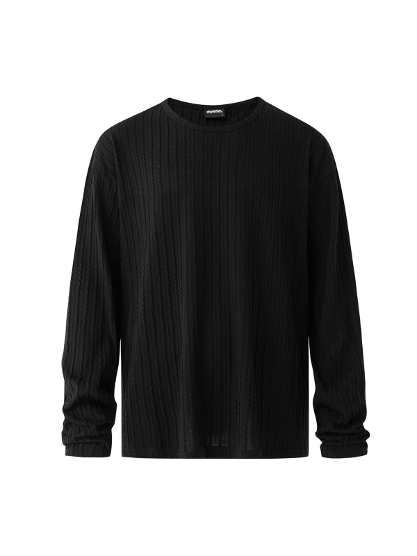 MYQ Muški dugi rukav visokokvalitetni T‑shirt za proljeće i jesen, opušten kroj, okrugli ovratnik, osnovni sloj, korejski stil za svakodnevno nošenje