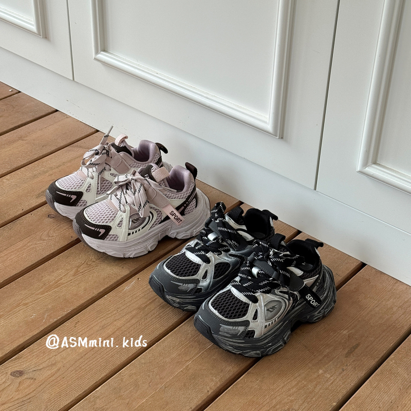 Есен 2025 Детски спортни обувки унисекс за момчета и момичета, с дебело ходило и велкро закопчаване, дишащи, антихлъзгаща подметка